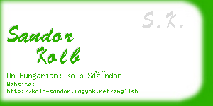 sandor kolb business card